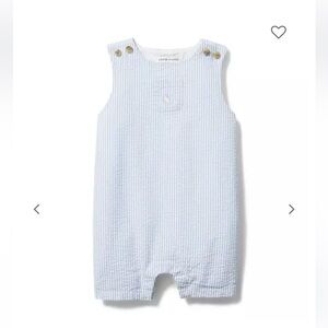 NWT Janie and Jack Light Blue Baby Seersucker Romper - Size 18-24 months